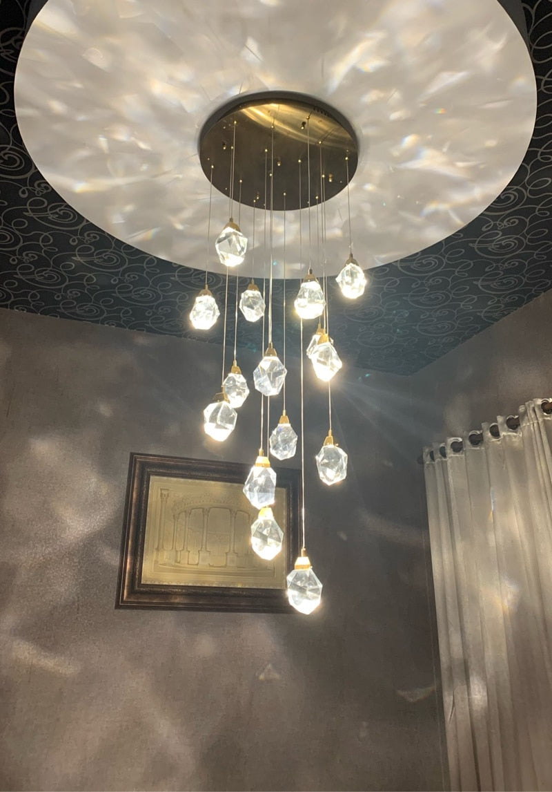 Ylk Long Diamond Crystal Chandelier