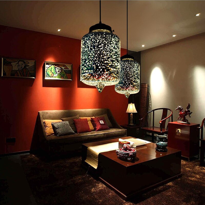 Firework Glass Pendant Light Fixture