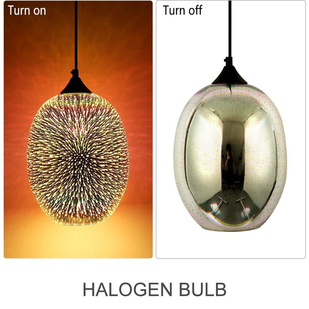 Firework Glass Pendant Light Fixture