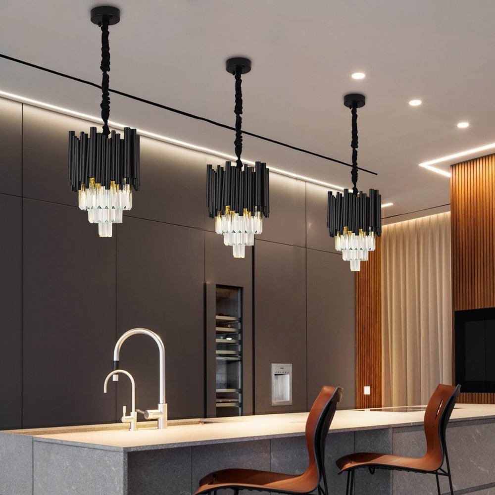 Ylk Mini Premiere Black Crystal Chandelier