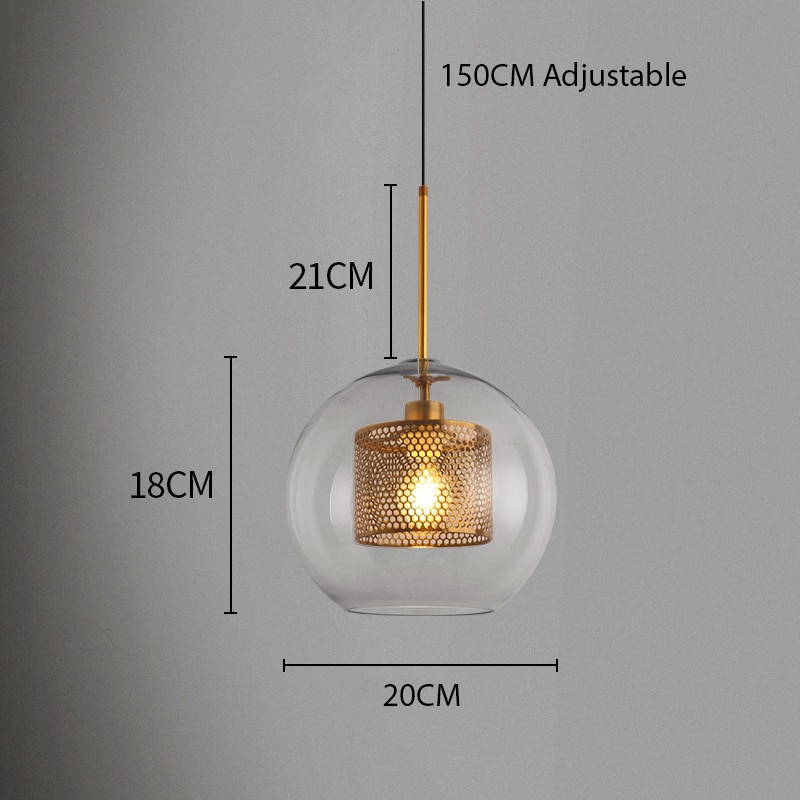 Henn - Loft lass Ball Kitchen Hanging Lamps