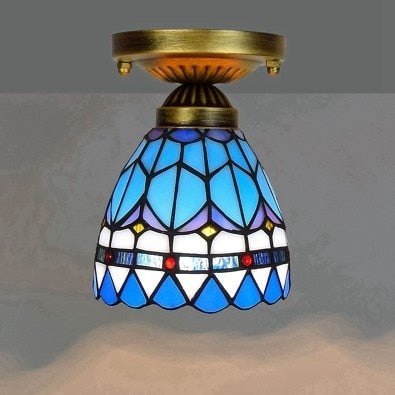 DMAI Colorful Stianed Glass Ceiling Light Vintage Retro Mediterranean