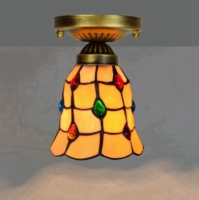 DMAI Colorful Stianed Glass Ceiling Light Vintage Retro Mediterranean