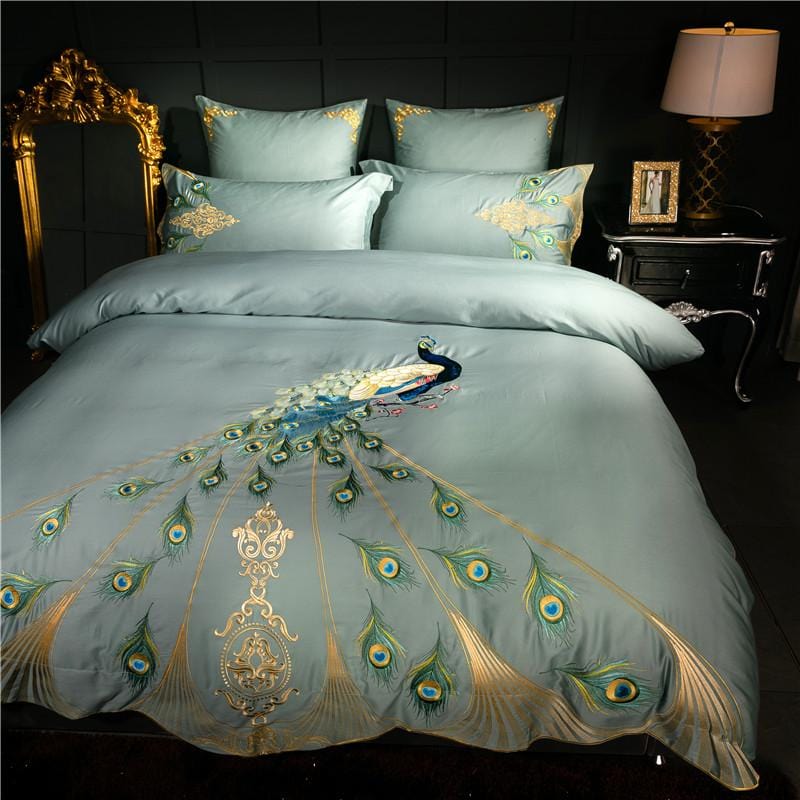 Peacock Rue Teal Duvet Set