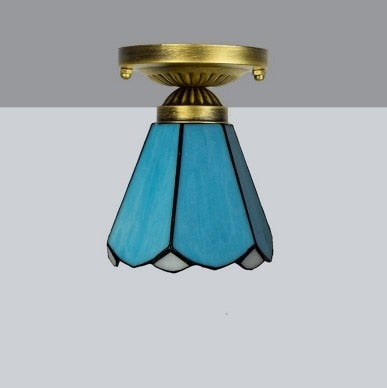 DMAI Colorful Stianed Glass Ceiling Light Vintage Retro Mediterranean