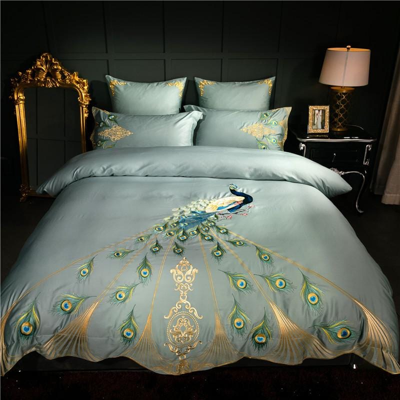 Peacock Rue Teal Duvet Set