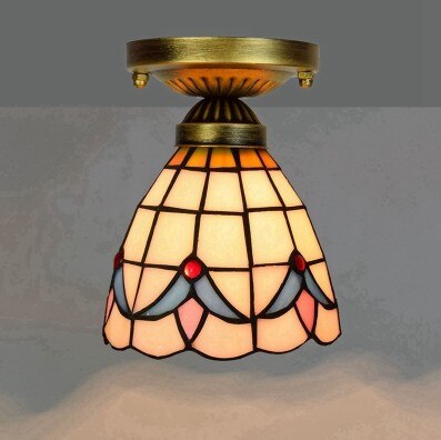 DMAI Colorful Stianed Glass Ceiling Light Vintage Retro Mediterranean