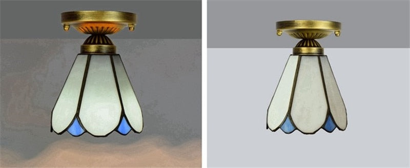 DMAI Colorful Stianed Glass Ceiling Light Vintage Retro Mediterranean