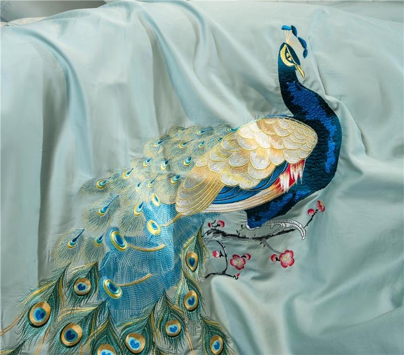 Peacock Rue Teal Duvet Set