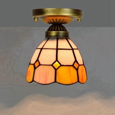 DMAI Colorful Stianed Glass Ceiling Light Vintage Retro Mediterranean