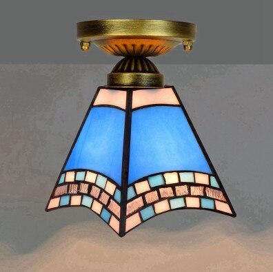 DMAI Colorful Stianed Glass Ceiling Light Vintage Retro Mediterranean
