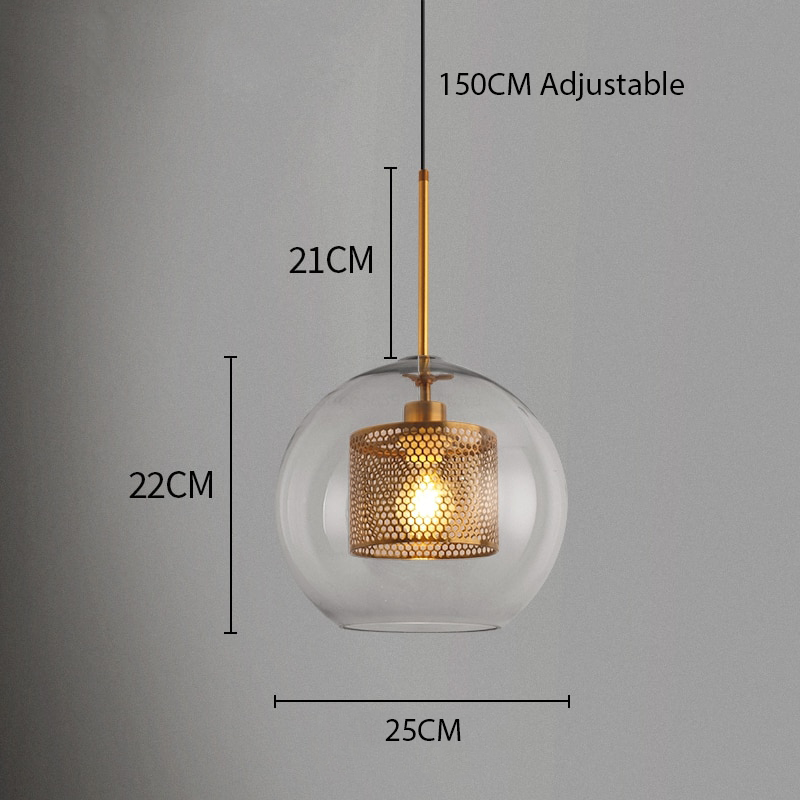 Henn - Loft lass Ball Kitchen Hanging Lamps