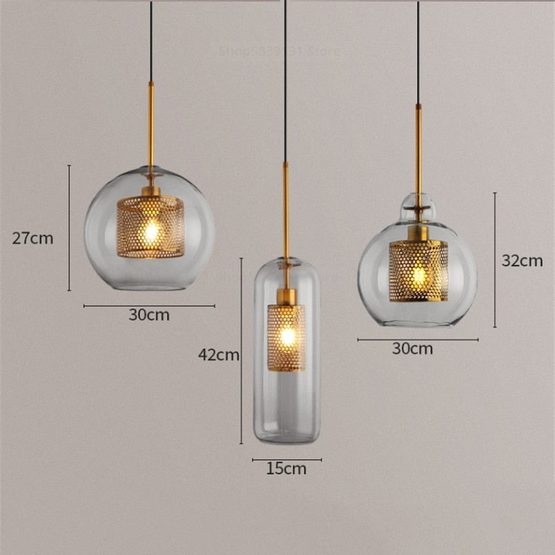 Henn - Loft lass Ball Kitchen Hanging Lamps
