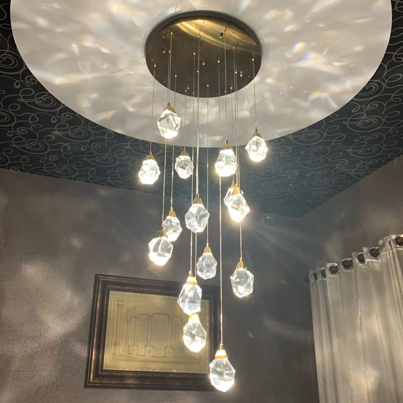 Ylk Long Diamond Crystal Chandelier