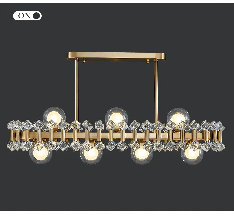 YLK Rarmaden Colorful Luxury Crystal Rectangle Chandelier