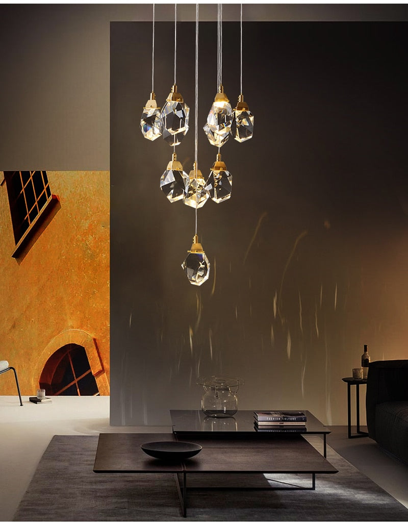 Ylk Long Diamond Crystal Chandelier