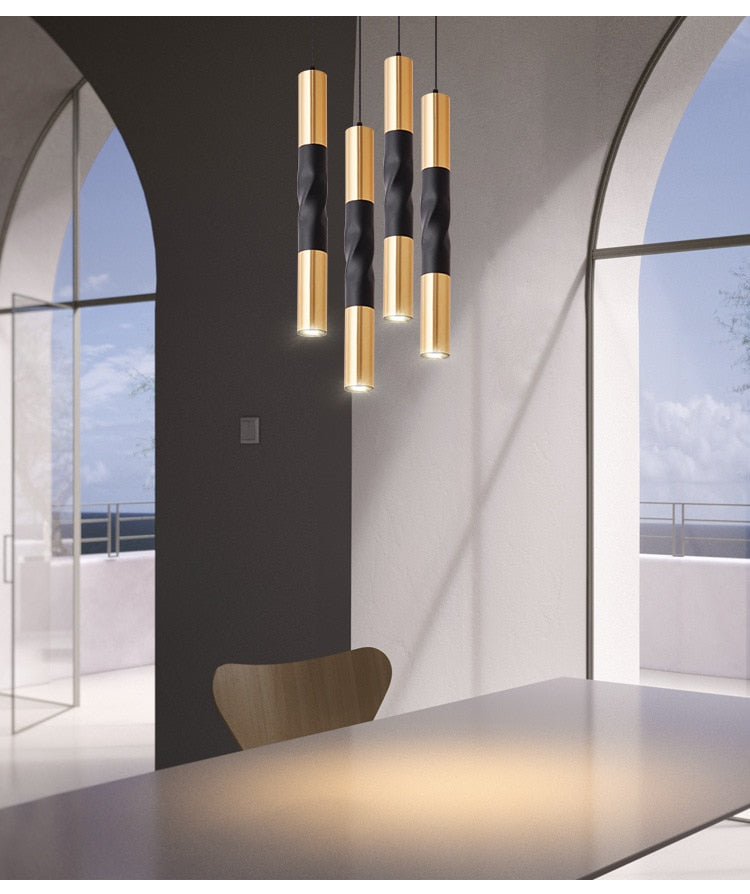 Surface Mounted Spotlights Black Gold Lamps Long Tube