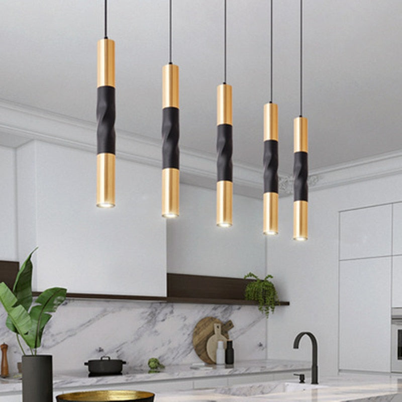 Surface Mounted Spotlights Black Gold Lamps Long Tube