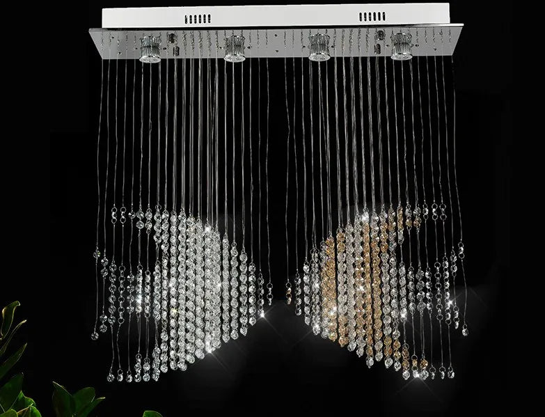 JUBI Novelty Lighting Modern Crystal Double Fishes Chandelier Hanging Lamp