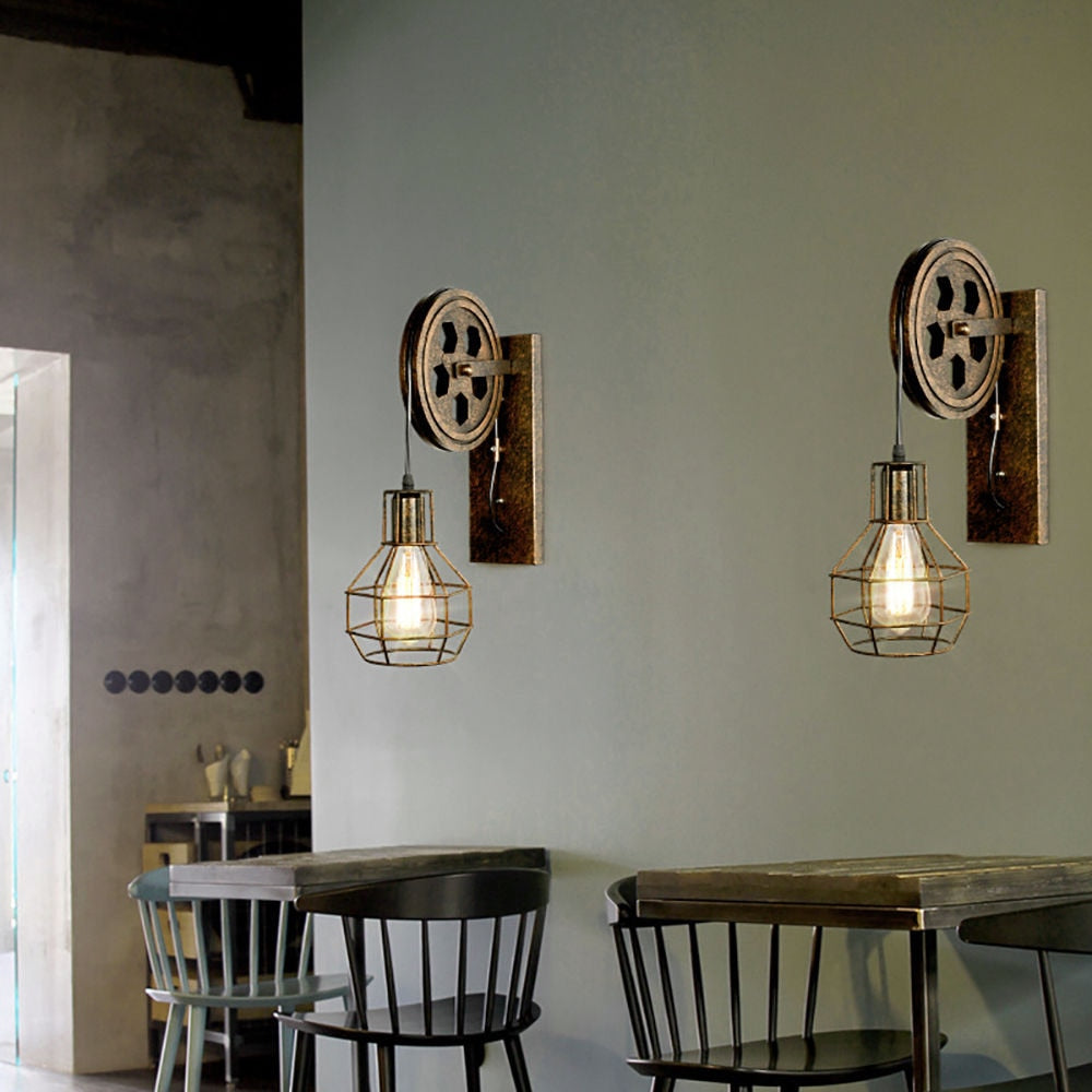 Pulley Vintage Retro Wall Light