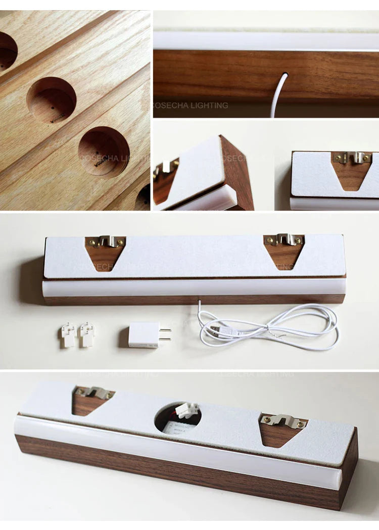 Solid Oak/Walnut Wood Nordic Wall Sconces