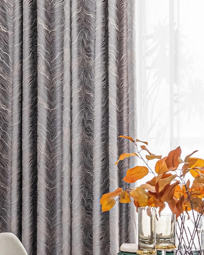 Heavy Modern Gray & Gold Curtains