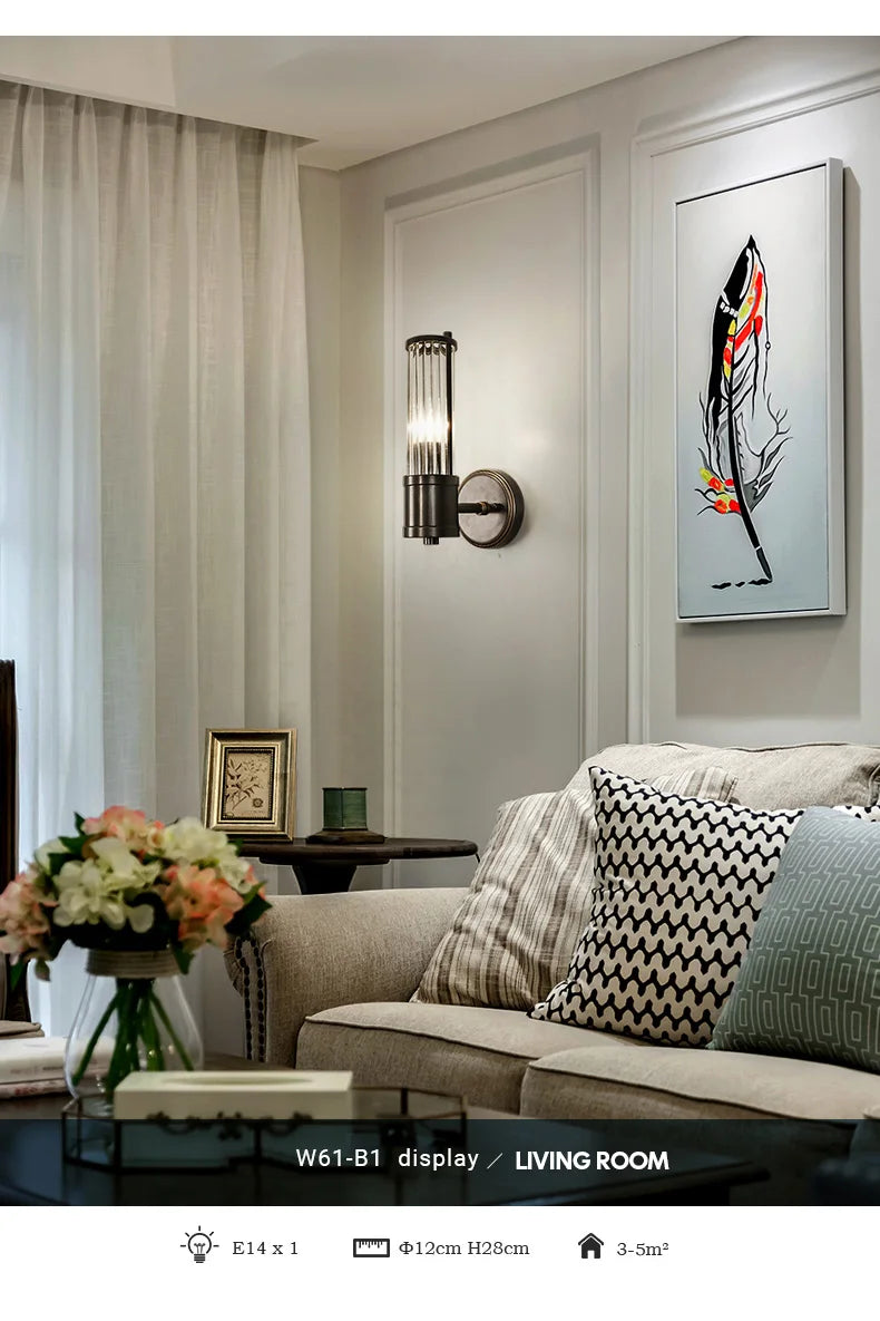 Modern Black Copper Wall Lamp