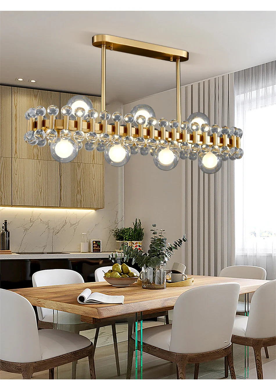 YLK Rarmaden Colorful Luxury Crystal Rectangle Chandelier