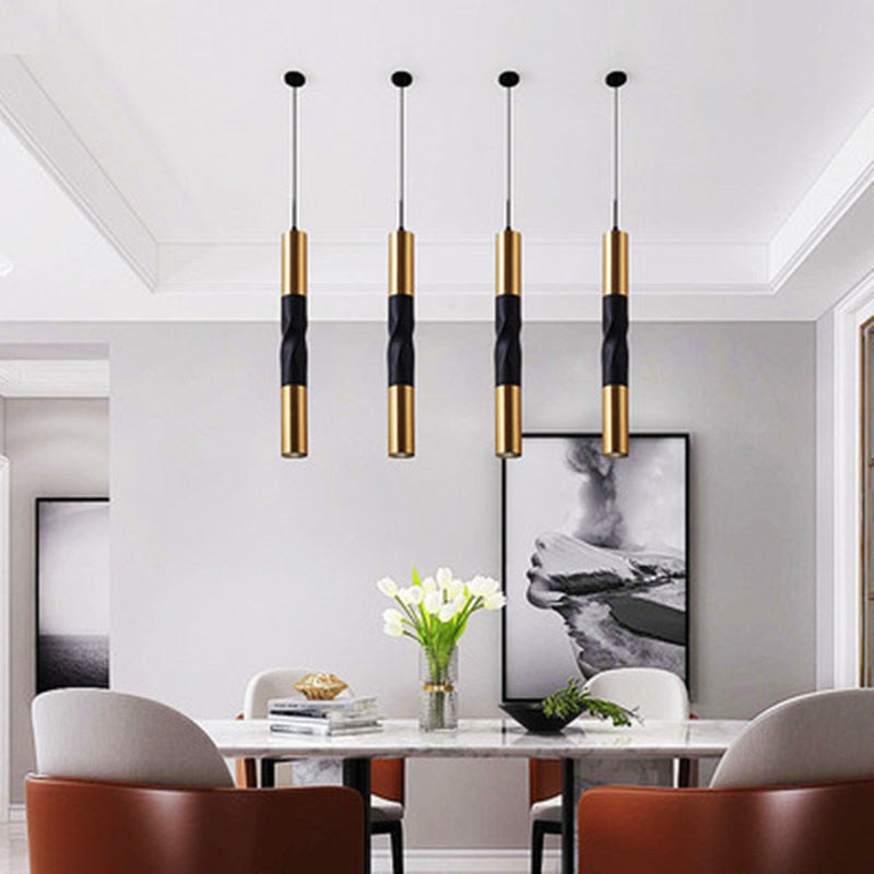 Surface Mounted Spotlights Black Gold Lamps Long Tube