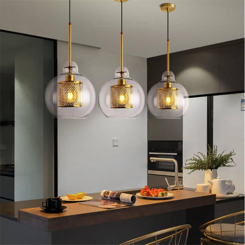 Henn - Loft lass Ball Kitchen Hanging Lamps