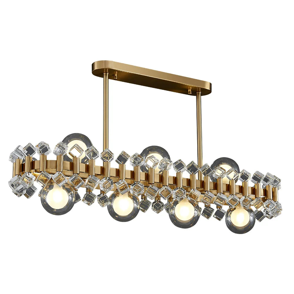 YLK Rarmaden Colorful Luxury Crystal Rectangle Chandelier
