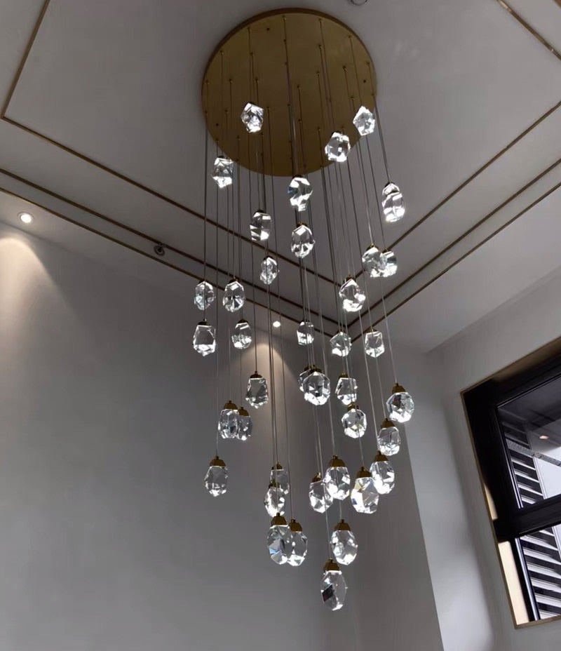 Ylk Long Diamond Crystal Chandelier