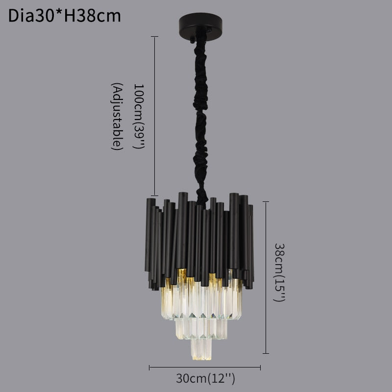 Ylk Mini Premiere Black Crystal Chandelier