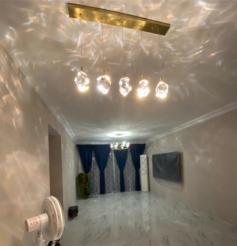Ylk Long Diamond Crystal Chandelier