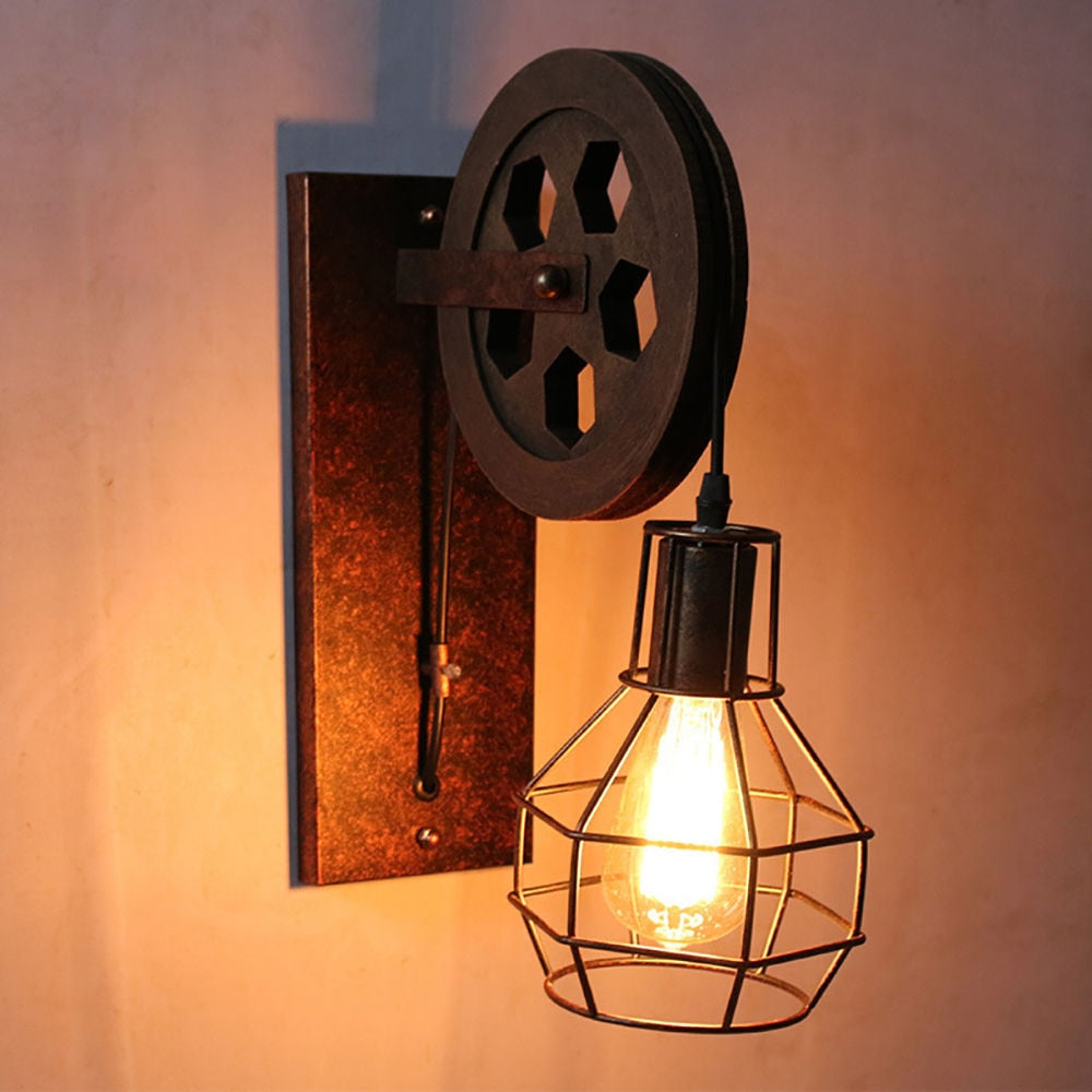 Pulley Vintage Retro Wall Light