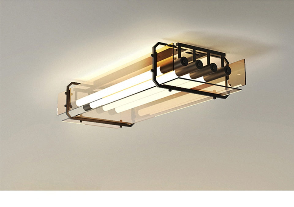 IIS Voome - Ceiling Light Fixtures 30Inch Minimalist Light Tubes 32W Chandelier Glass