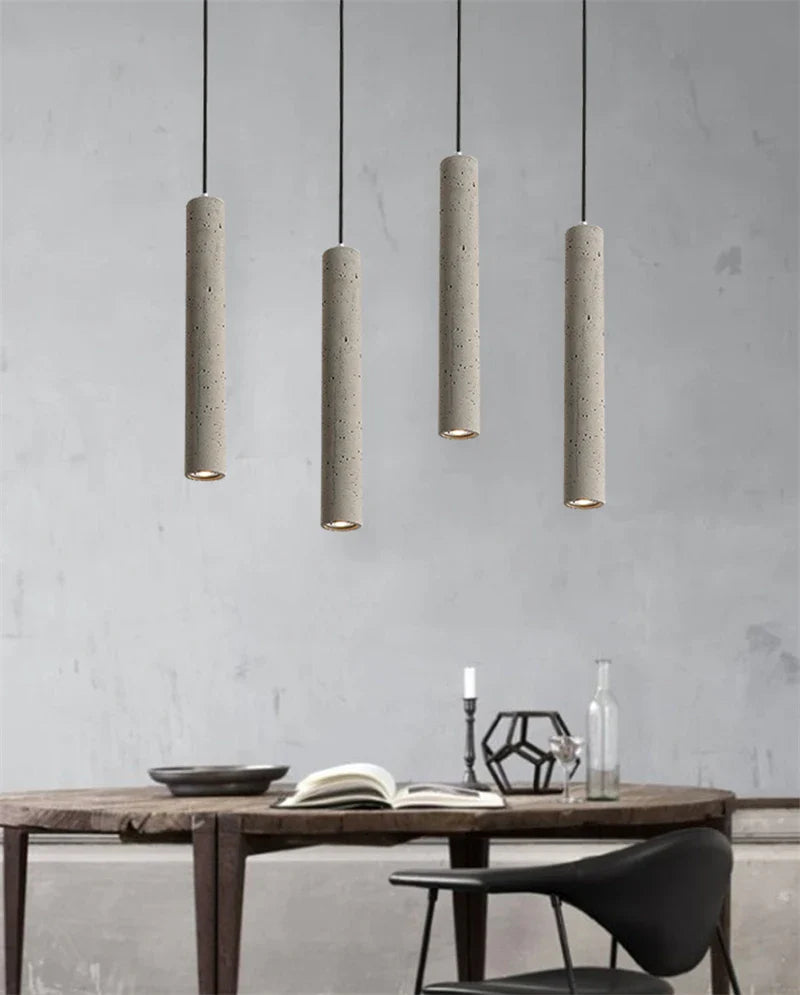 Nordic Cement Industrial Pendant Lamp Modern Cylindrical Design Hang Lamp
