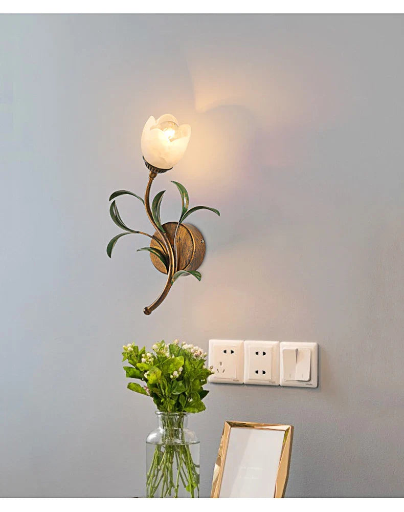 French Pastoral Romantic Flower Wall Light Background Decorative