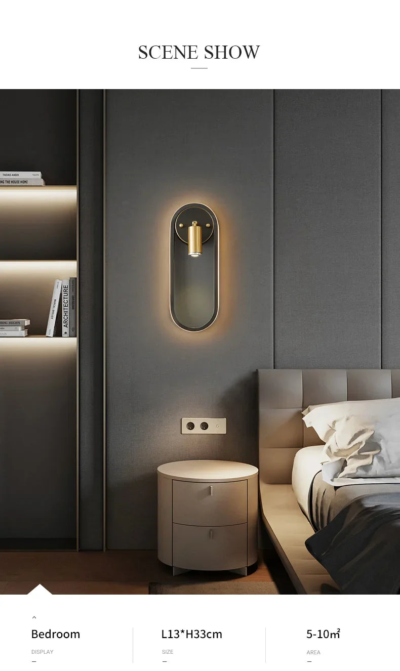 Nordic Oval Spotlight Wall Lamp