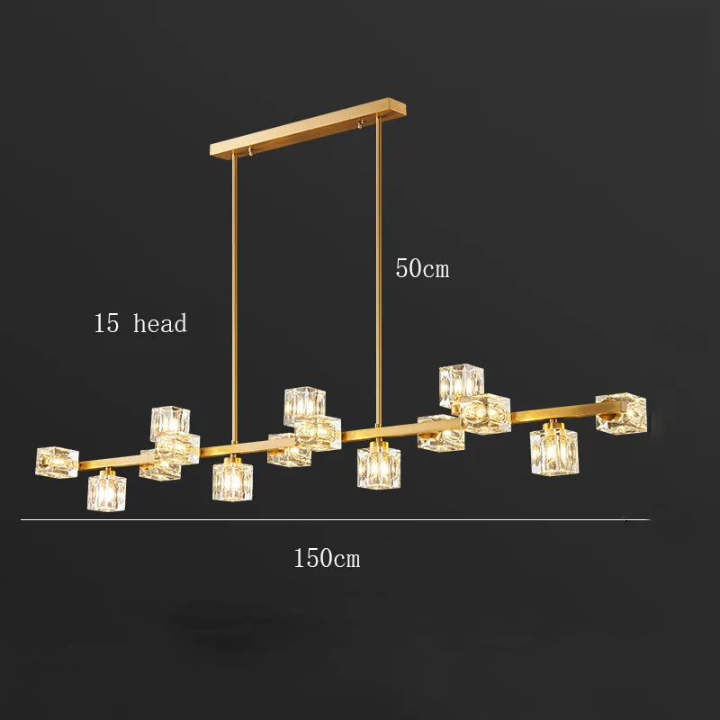 Joranai Linear luxury K9 crystal home Decoration Pendant lights