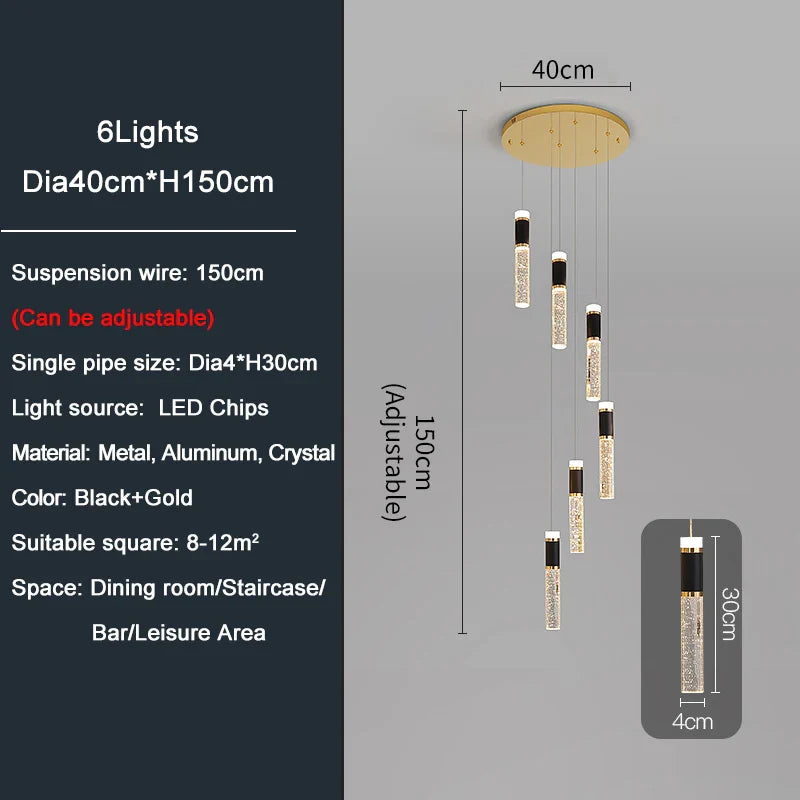 Ylk Spiral Design LED Chandelier