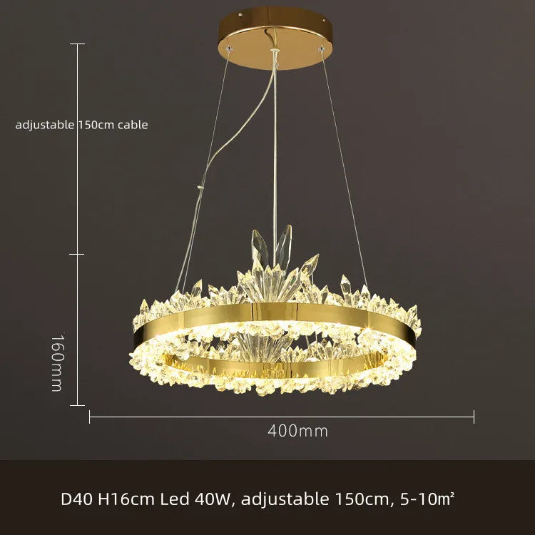 The Spiker Postmodern K9 Crystal Lustre Chandelier Adjustable Hanging Lamp