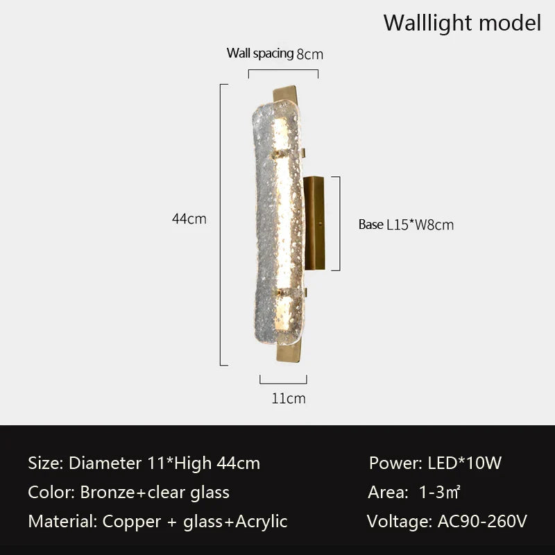 K9 Crystal Copper Wall Lamp Sink Mirror