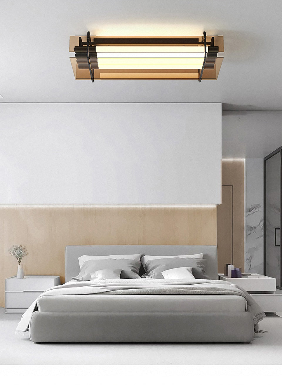 IIS Voome - Ceiling Light Fixtures 30Inch Minimalist Light Tubes 32W Chandelier Glass