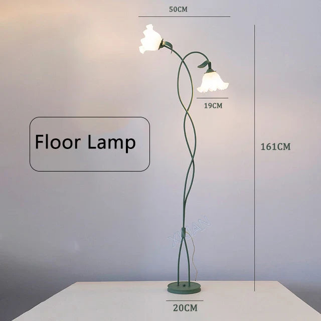 Vintage Pastoral Flower Table Lamp