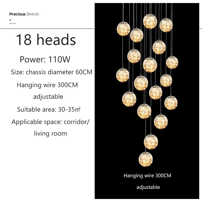 Yotal Modern Glass Ball Chandelier