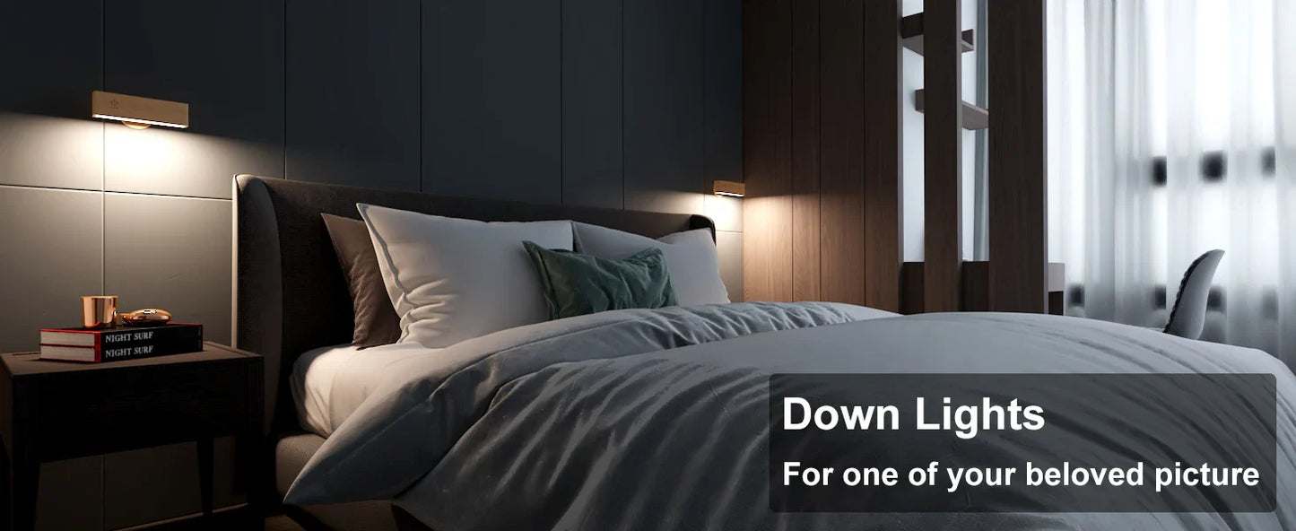 Cinde Mini Touchable Magnetic Nordic Wood With 360 Rotate Dimmable Wall Sconce