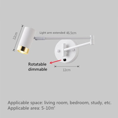 KIN Rotte - Dimmable Wall Lamp Folding Telescopic Switch