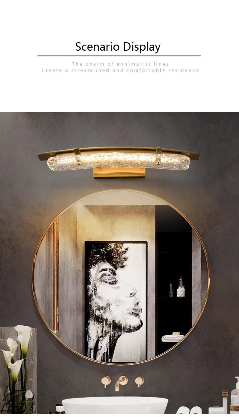 K9 Crystal Copper Wall Lamp Sink Mirror