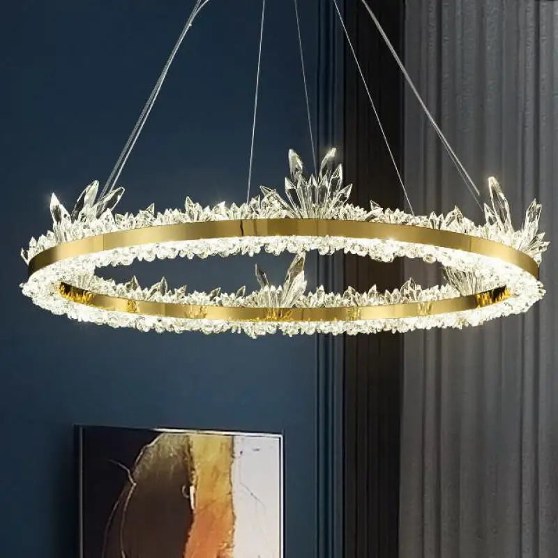 The Spiker Postmodern K9 Crystal Lustre Chandelier Adjustable Hanging Lamp